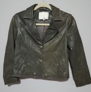 3.1 Phillip Lim Leather Moto Button Jacket